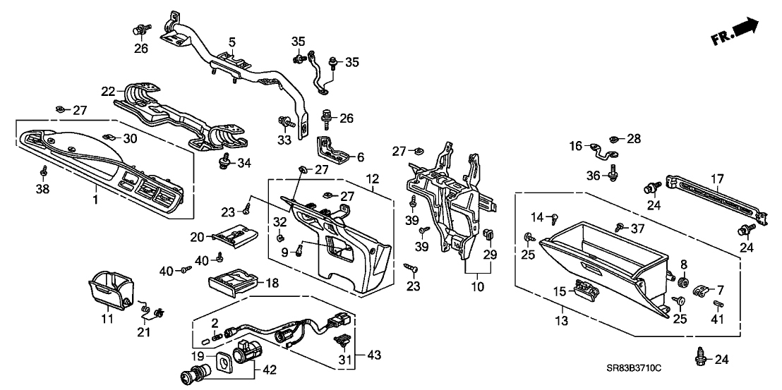 Honda 61174-SR3-A00ZZ Bracket, Center Beam