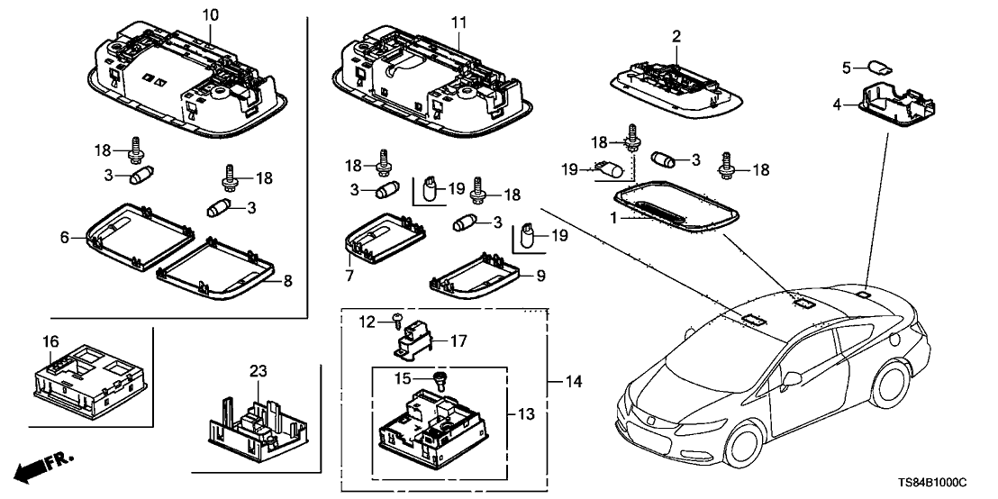 Honda 39182-T5R-A81ZC Garnish *NH686L*