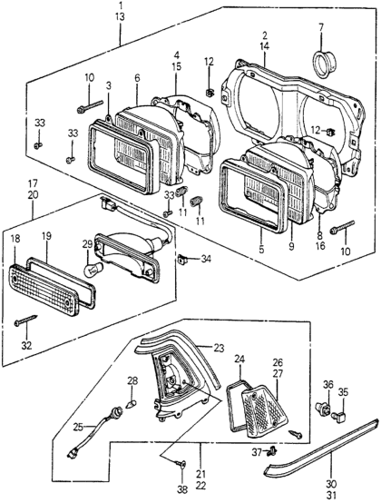 Honda 33850-SA5-673 Light Assembly, Left Front Side Marker