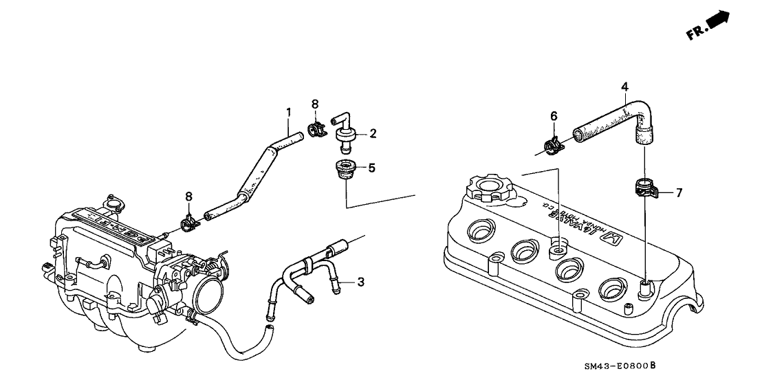 Honda 11856-PT2-000 Tube, PCV