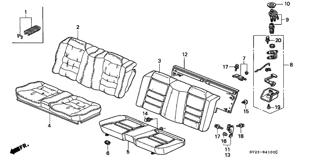 Honda 82290-SV2-A01 Bracket, R. Seat Pivot