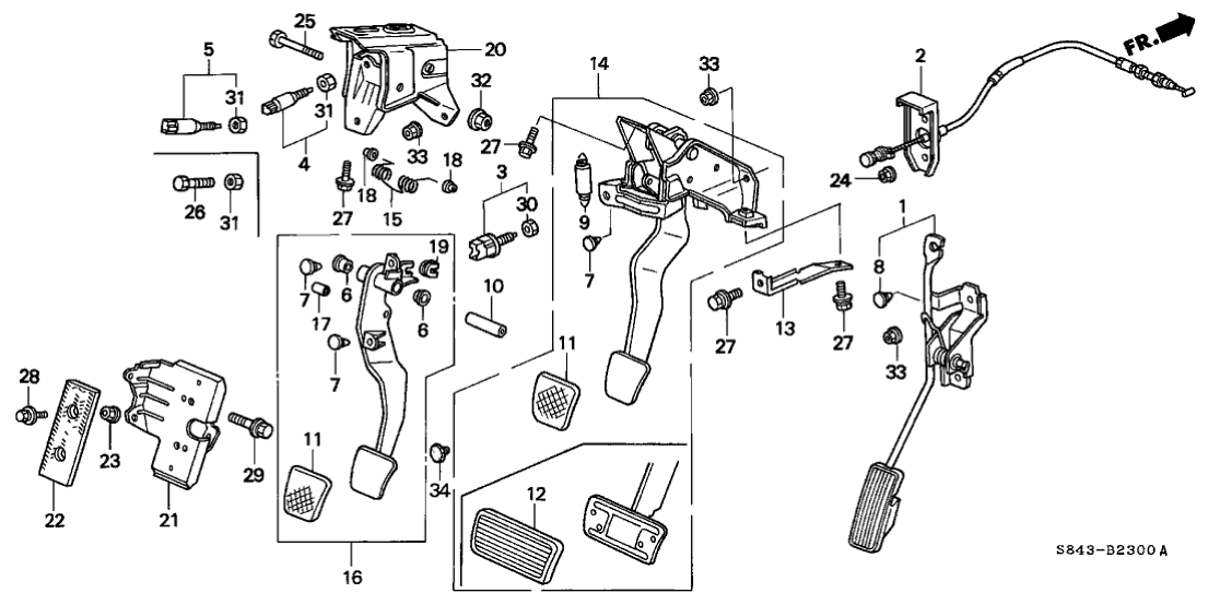 Honda 46600-S84-A52 Pedal Assy., Brake