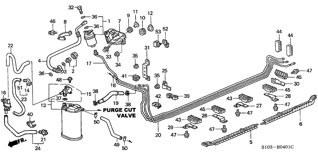 Honda 17723-S10-L00 Hose, Pressure Regulator Return