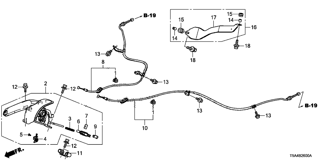 Honda 47510-T5B-A51 Wire, Passenger Side Parking Brake (B)