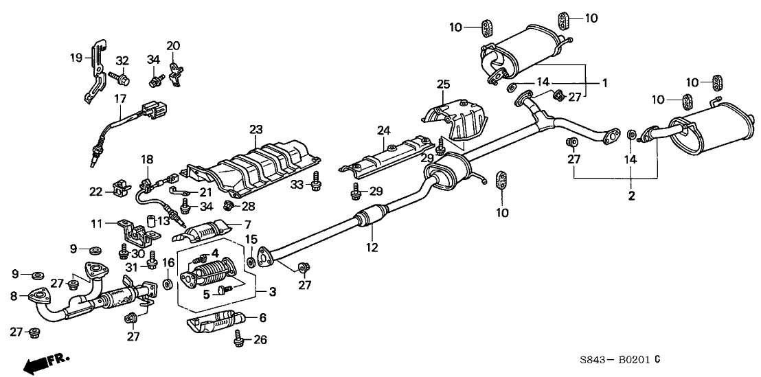 Honda 36537-PAA-A00 Stay C, Oxygen Sensor