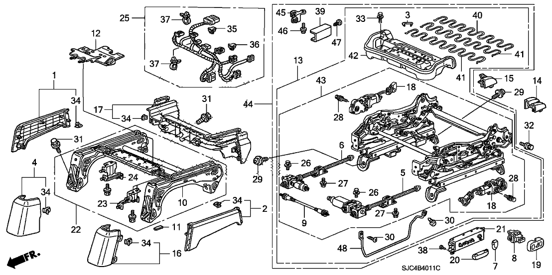 Honda 81510-SJC-A31 Device, L. FR. Seat (8Way)