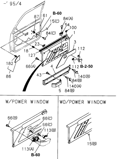 Honda 8-97012-812-3 Bracket, Power Window Switch Box Door Side