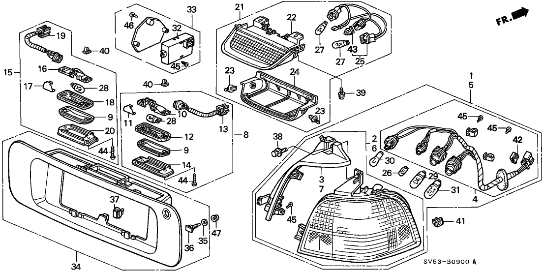 Honda 74840-SV5-A00ZH Garnish Assy., RR. License *YR508M* (HEATHER MIST METALLIC)