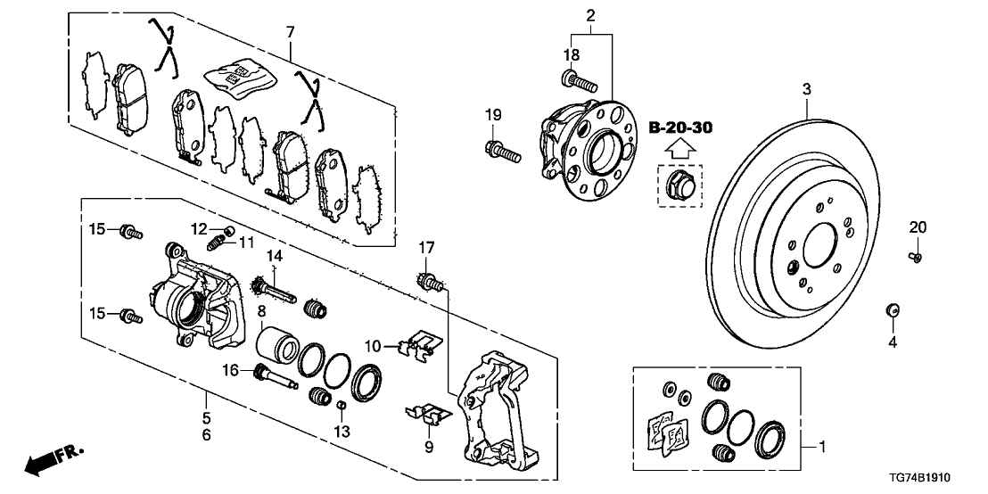 Honda 43019-TZ5-A00RMN Caliper Sub-Assembly, Left Rear