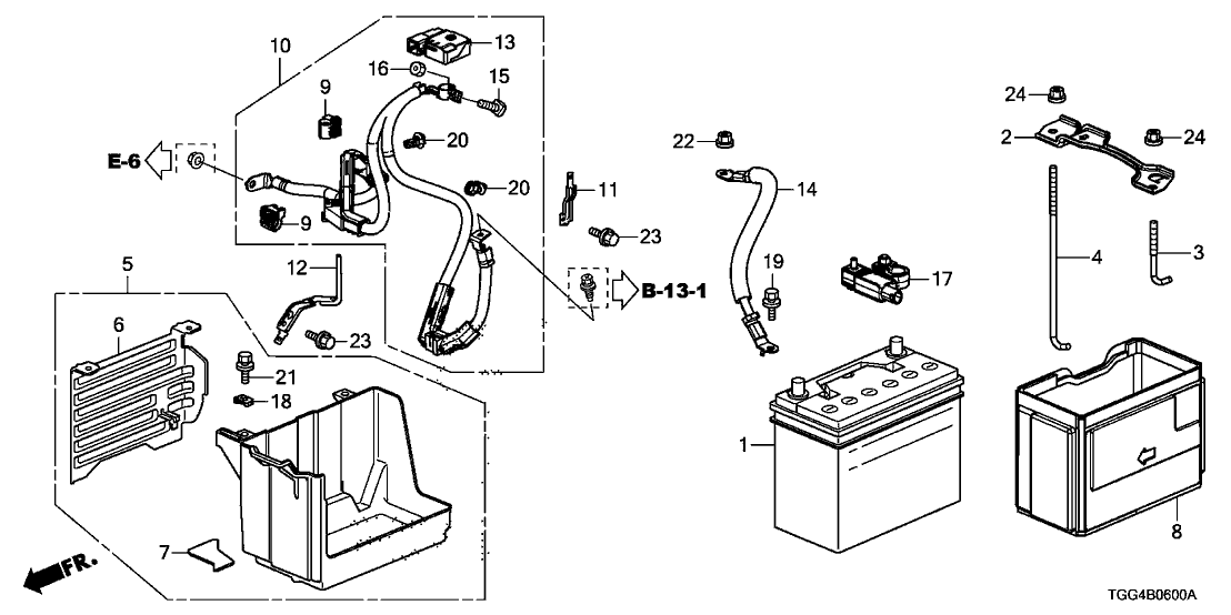 Honda 31522-TBA-A00 Plate, Battery Baffle (55B)