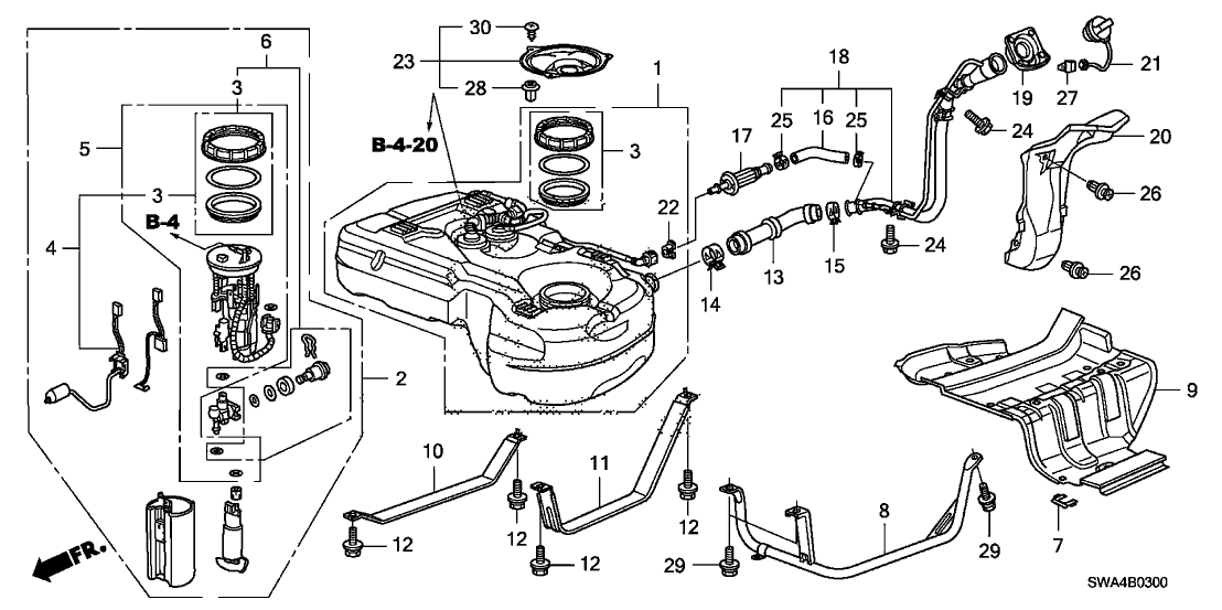 Honda 17522-SWA-000 Band, Driver Side Fuel Tank Mounting