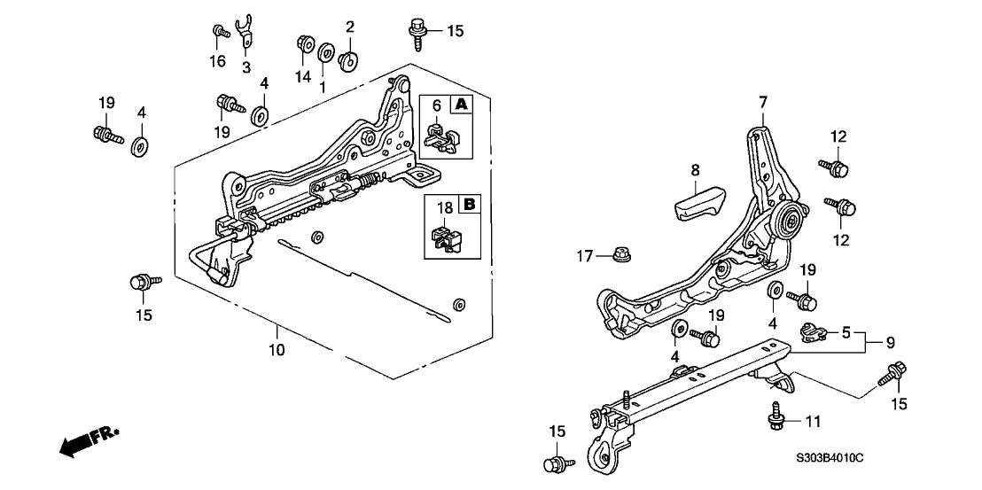 Honda 81660-S30-A01 Adjuster, L. Slide (Outer)