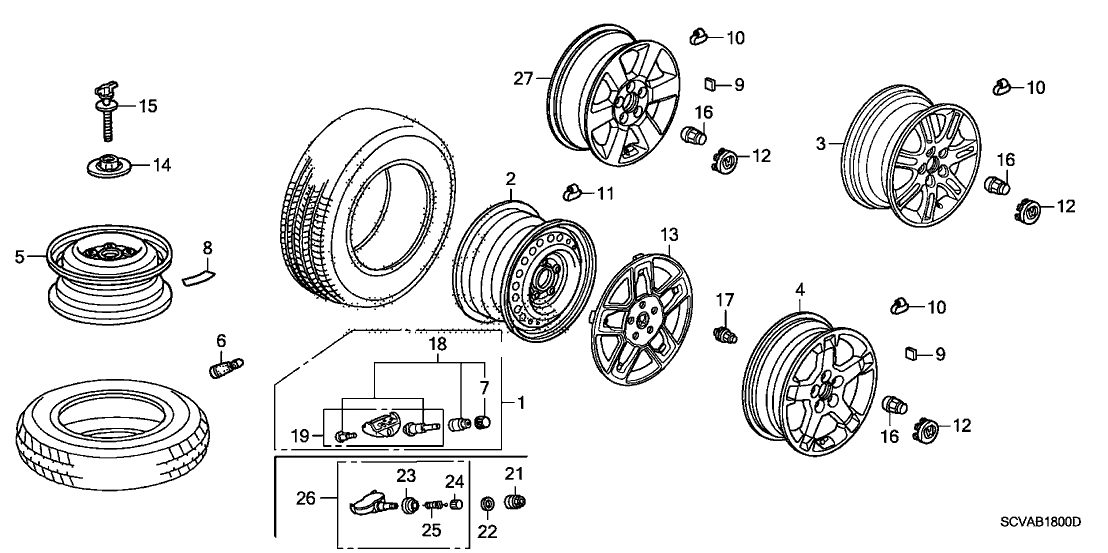 Honda 42751-GYR-037 Tire (225/55Hr18)(Goodyear) (Standard Touring All-Season)