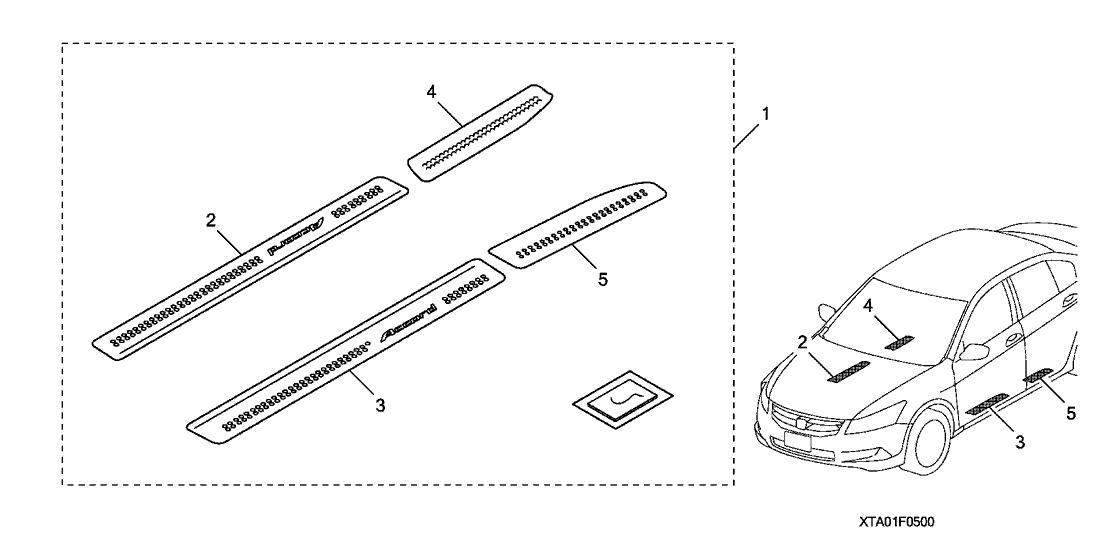 Honda 08F05-TA0-10051 Plate, L. FR. Door Sill