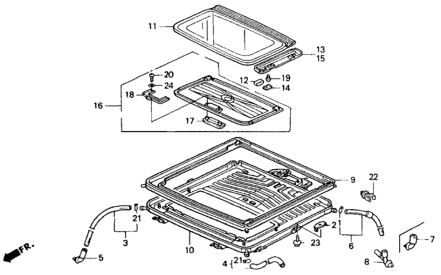 Honda 70050-SM4-000 Tube, FR. Drain (Sunroof)