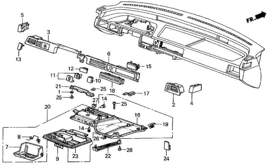 Honda 66844-SB3-000 Clip, Instrument Panel (Lower)