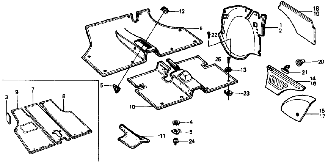 Honda 75829-634-000 Seal, R. Inside Panel