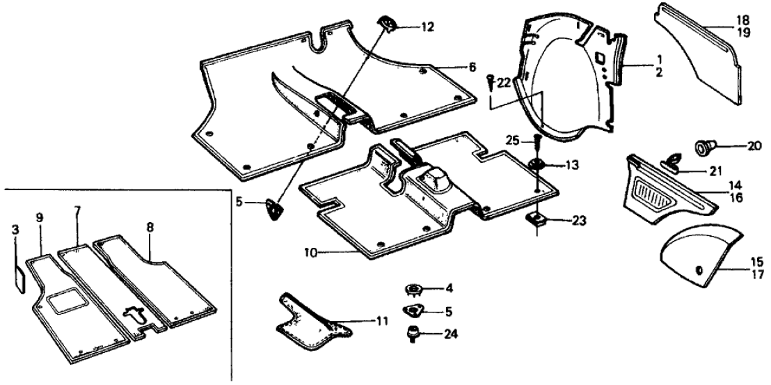 Honda 73833-634-000A Trim, L. RR. Wheelhouse *NH1L* (BLACK)