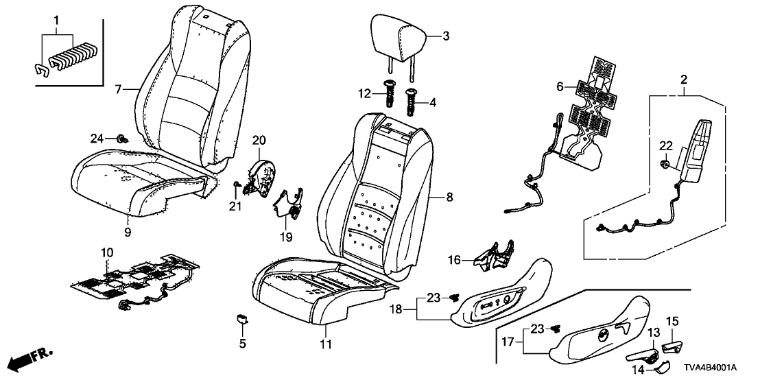 Honda 81521-TVC-A73ZD Cover, Left Front Seat-Back Trim (Type Z) (Combined)