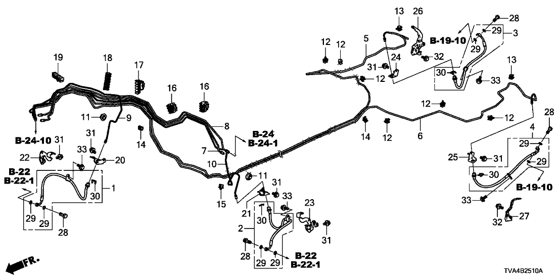 Honda 46377-TVA-A01 Pipe X, Brake