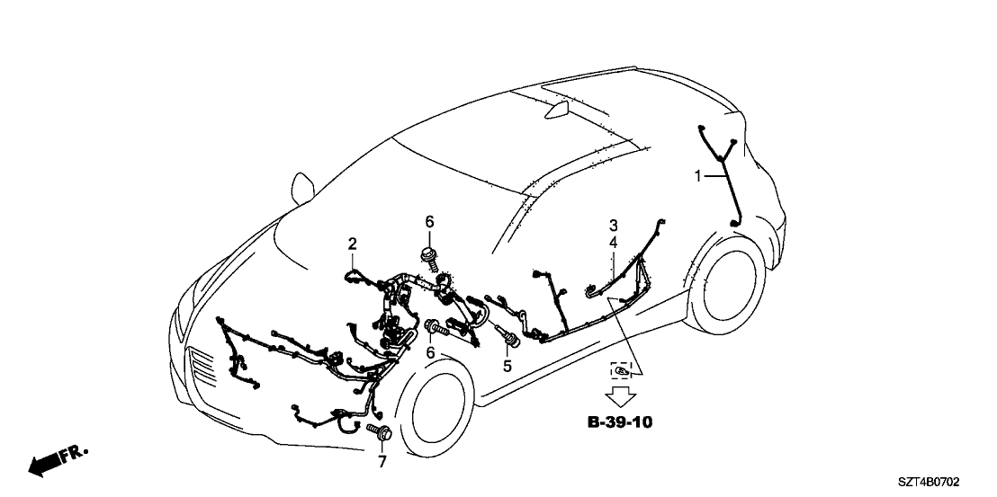 Honda 32752-SZT-A10 Wire Harness, Passenger Door