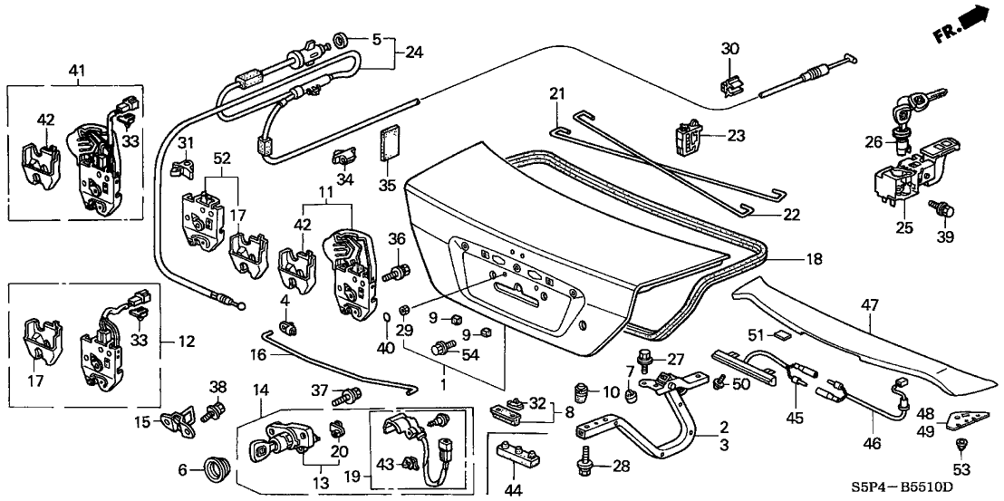 Honda 74872-S5P-A00 Spring, L. Trunk Opener