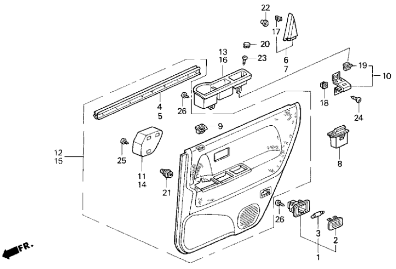 Honda 72980-SX0-003 Garnish, L. RR. Door Quarter (Inner)