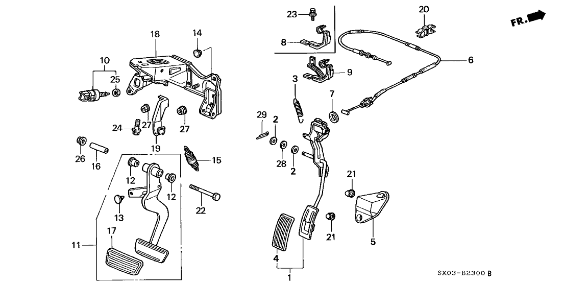 Honda 46695-SX0-A80 Clamp, Control Wire