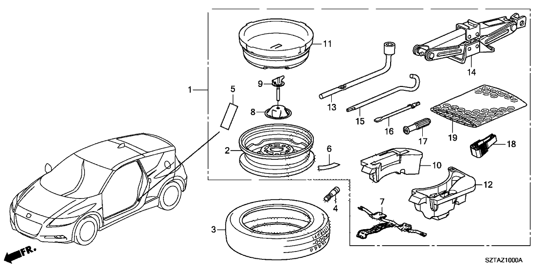 Honda 06421-SZT-A50 Temporary Kit (Without Tire)