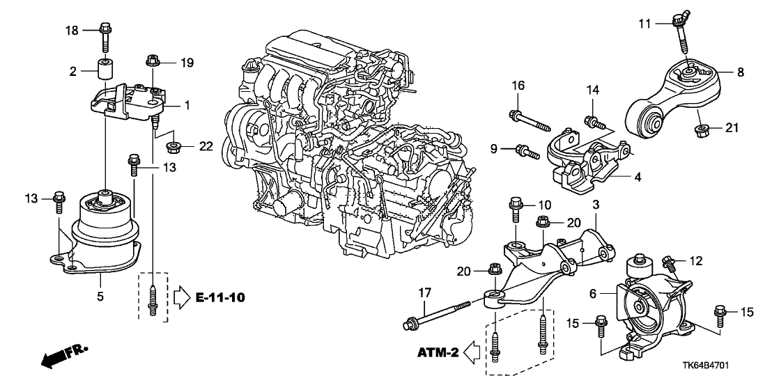 Honda 90174-TF0-000 Bolt, Flange (10X30)