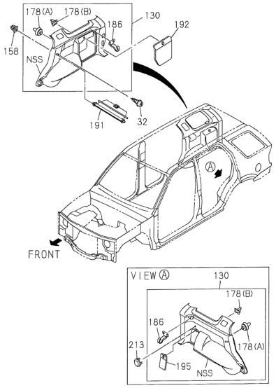 Honda 8-97157-349-4 Cover, L. Trim