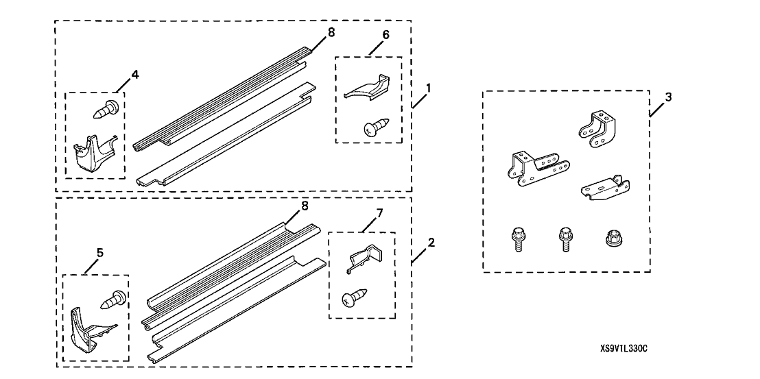 Honda 08L33-S3V-200R6 Bracket Set, Running Board