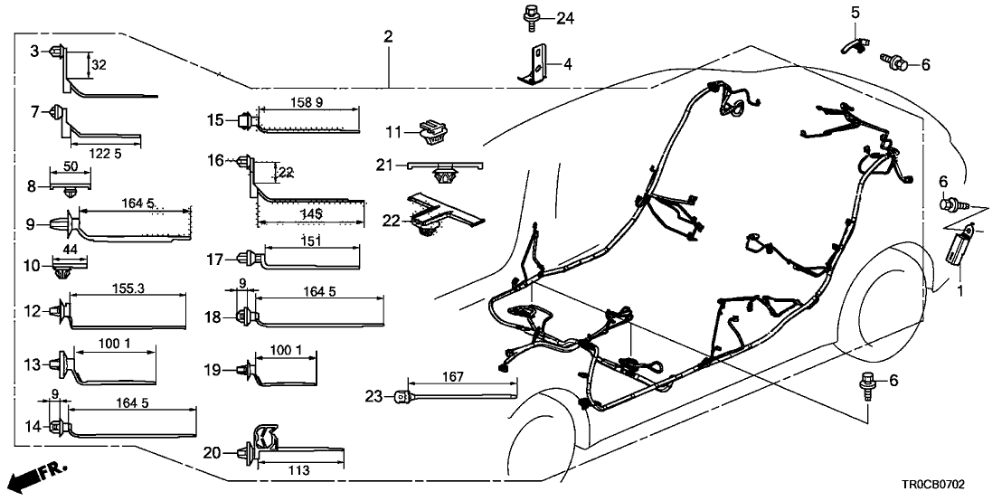 Honda 32107-TR7-A02 Wire Harness, Floor