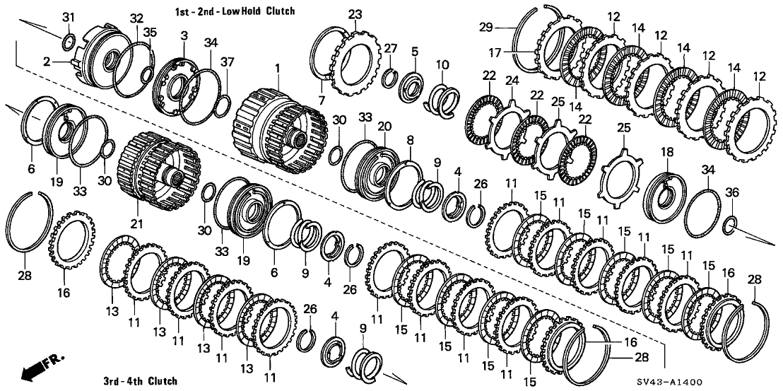 Honda 22554-P0Z-003 Plate, Low Clutch End (4) (2.4)