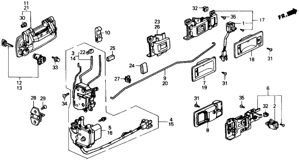 Honda 72171-SH4-A01 Rod, L. FR. Inside Handle (Mitsui Kinzoku)