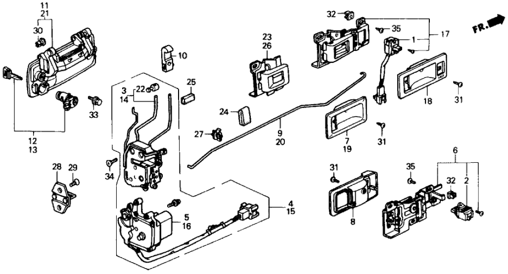 Honda 72115-SH4-A01 Actuator Assembly, Right Front Door Lock (Mitsui Kinzoku)