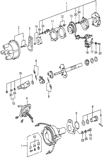 Honda 30127-689-661 Shaft Set, Rotor