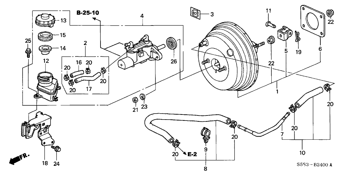 Honda 46673-S6A-003 Hose, Reserve Tank