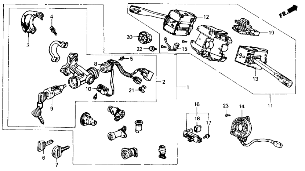 Honda 35010-SH4-A02 Lock Set