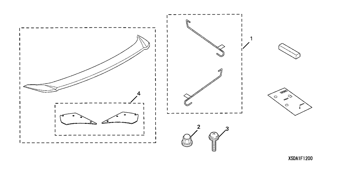 Honda 08F12-SDA-111 Spoiler, Wing (Taffeta White)