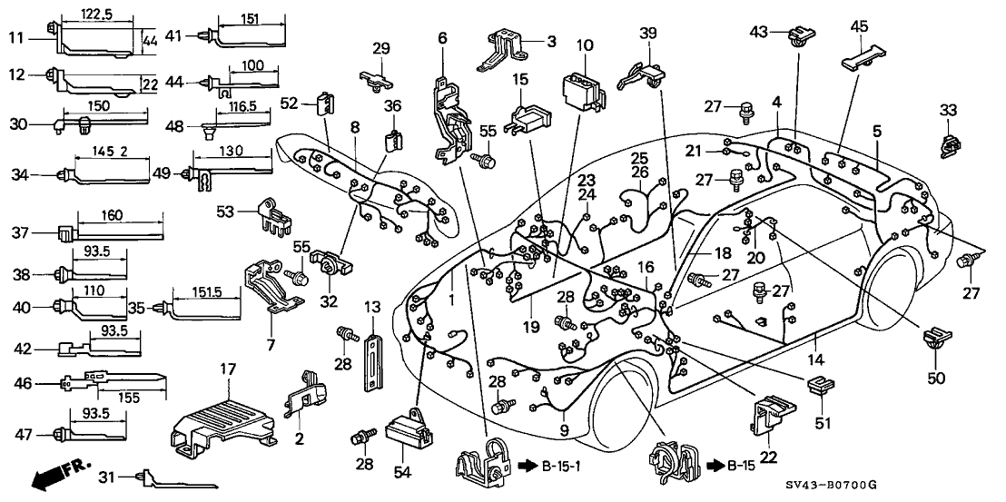 Honda 32156-SV4-000 Wire, Sunroof