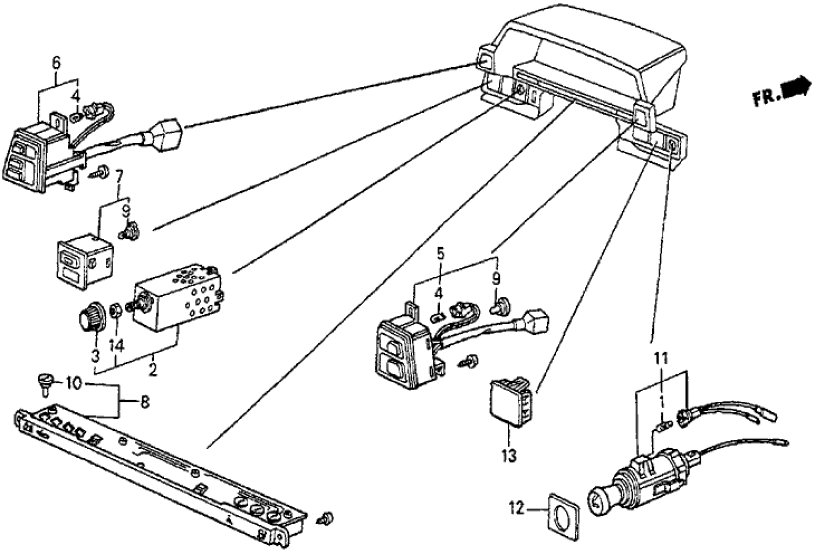 Honda 35510-SB0-674 Switch Assembly, Rear Hazard & Defroster