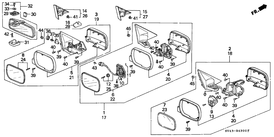 Honda 76201-SV4-003ZH Housing, Passenger Side (Bordeaux Red Pearl)