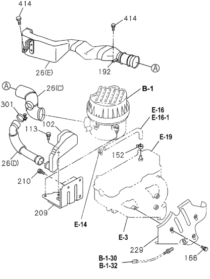 Honda 8-94321-526-1 Duct, Air In.