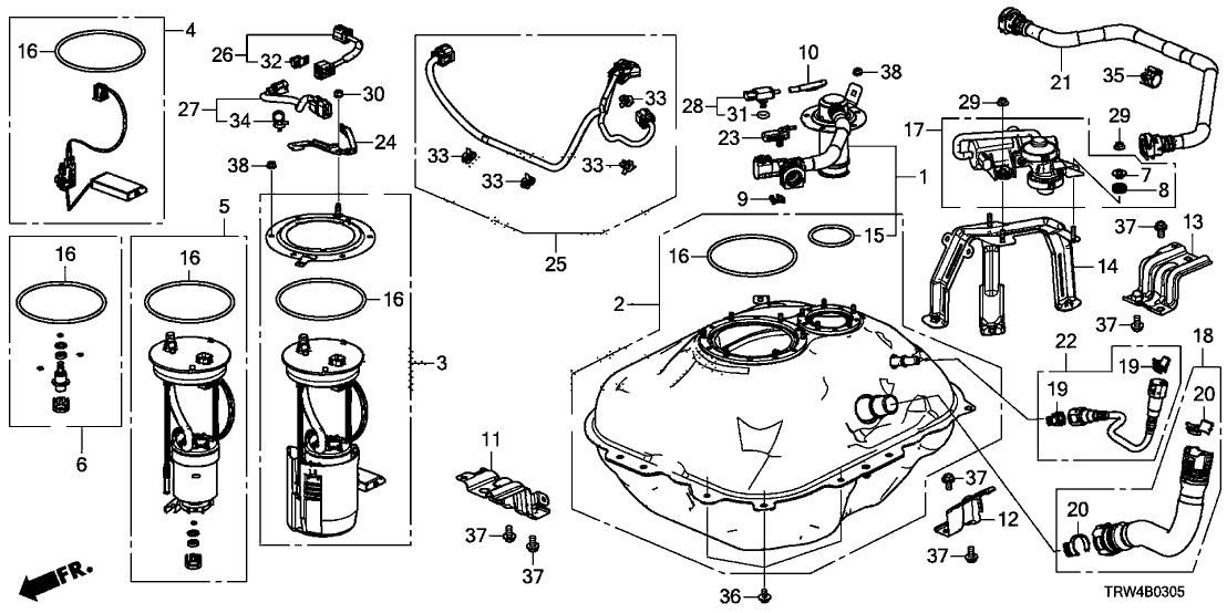 Honda 17045-TRW-A01 Module Set, Fuel Pump