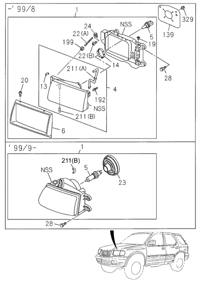 Honda 8-97123-999-1 Cover, Headlight