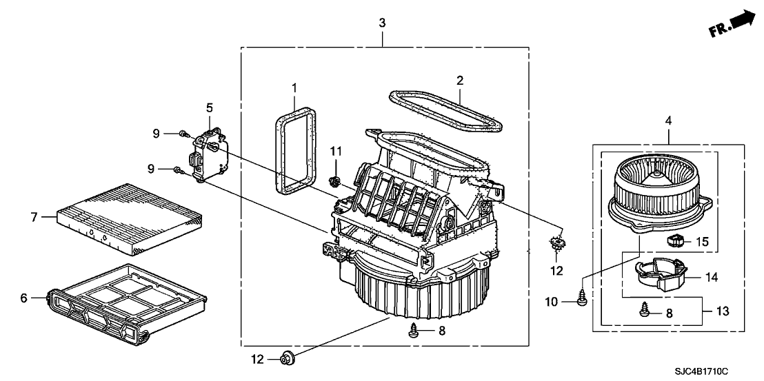 Honda 79316-SJC-A01 Sub Coupler,Blwr