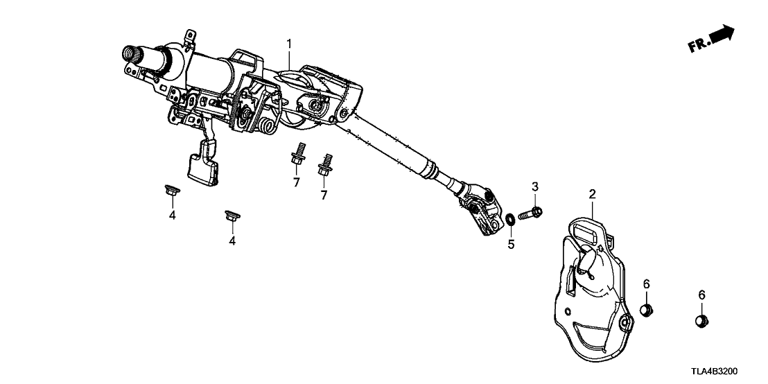 Honda 53200-TNY-A01 Column Assembly, Steering