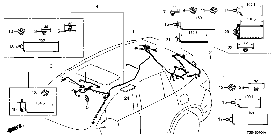 Honda 32156-TGS-A10 Wire Harness Sunroof