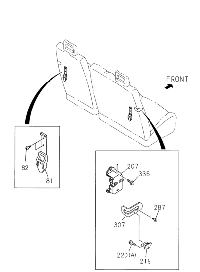 Honda 8-97327-608-0 Lock Asm RR Seat